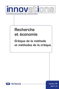 Recherche et économie critique de la méthode et méthodes de la critique
